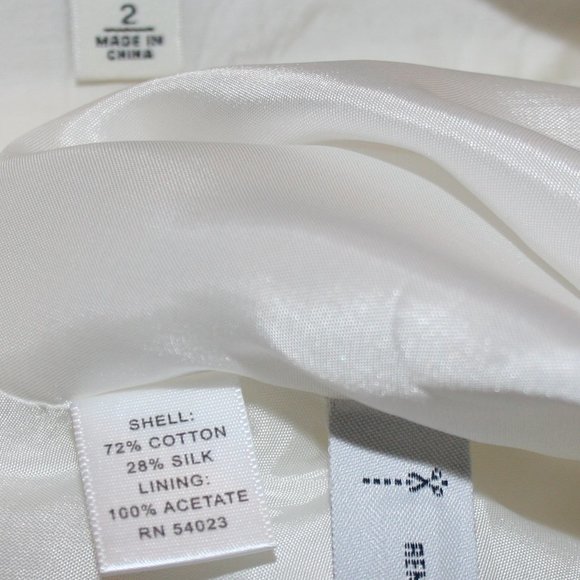 White Cotton/Silk blend skirt - Size 2 (NWOT) - Picture 7 of 7